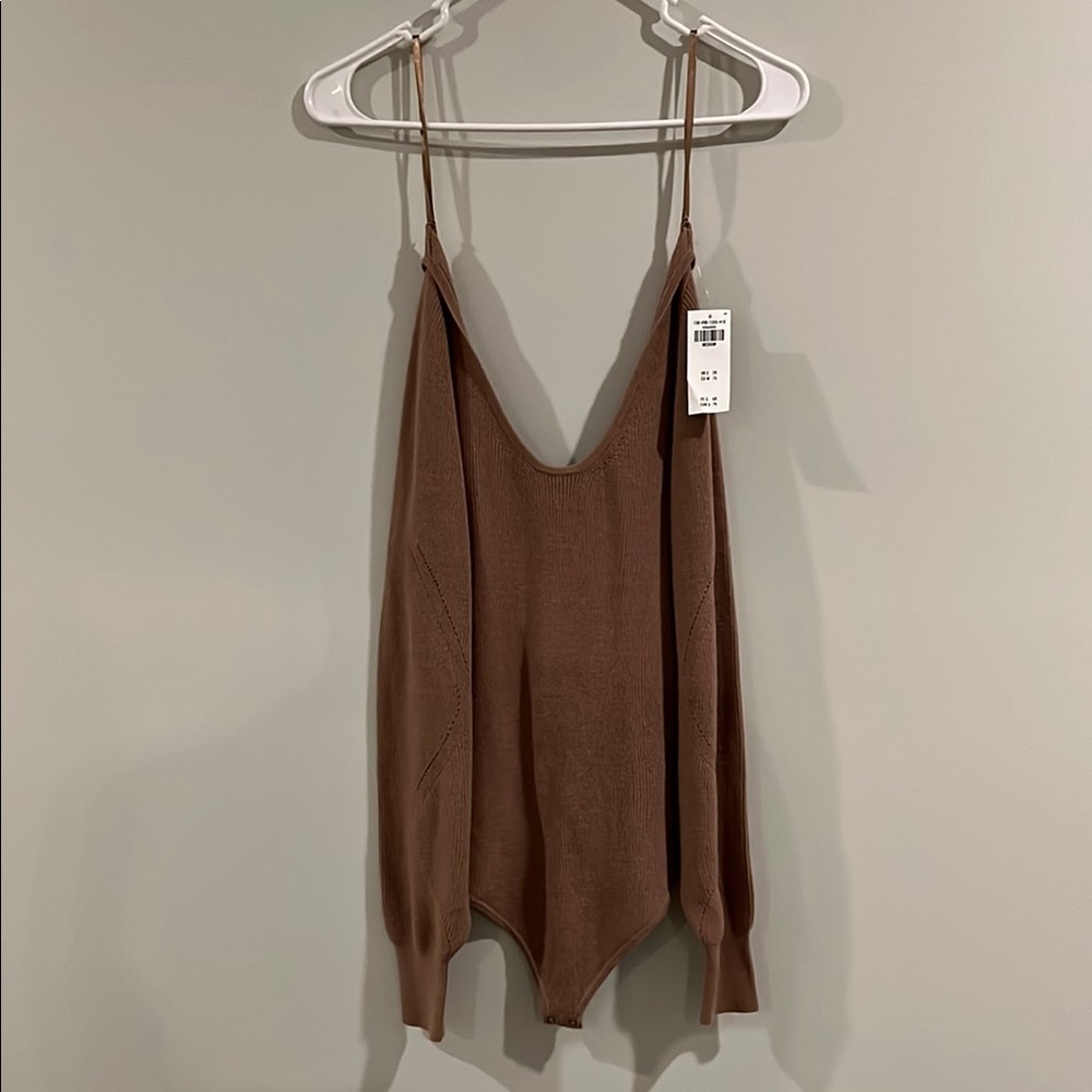 Abercrombie Brown Knit Bodysuit, Size M